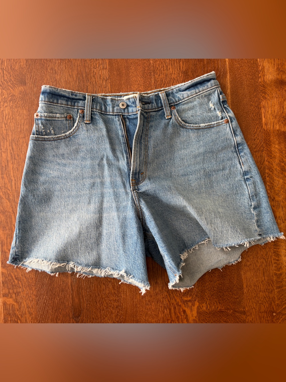 Abercrombie & Fitch High-Rise Dad Denim Shorts - Curve Love 29/8